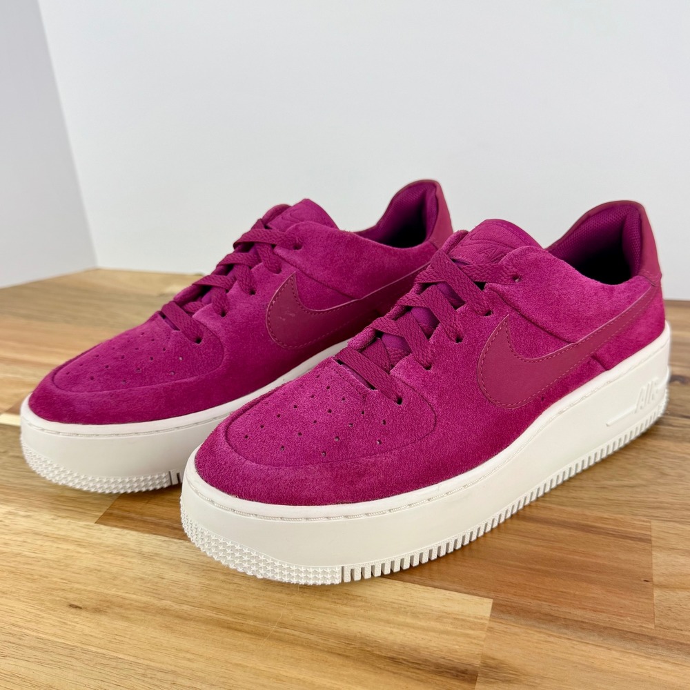 Nike Air Force 1 AF1 Sage Low Platform Suede Purple Sneakers Shoes‎ Womens 8
